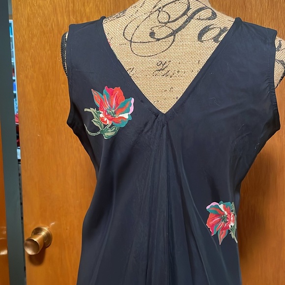 Magic of the Moon Black Floral Leopard Sleeveless Print Dress  Size Large - Picture 8 of 10